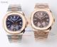 Patek Philippe Nautilus Two Tone Rose Gold Blue Dial Fake Watches (2)_th.jpg